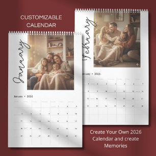 Eenvoudig Aangepast Modern Ontwerp Foto Kalender
