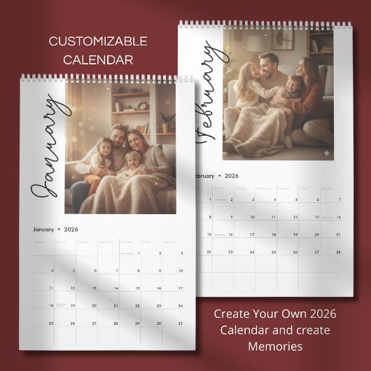 Eenvoudig Aangepast Modern Ontwerp Foto Kalender