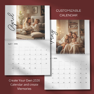 Eenvoudig Aangepast Modern Ontwerp Foto Kalender
