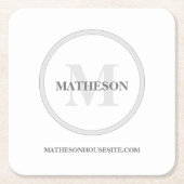 Eenvoudig aangepast Monogram Hotel Bed ontbijt Kartonnen Onderzetters (Voorkant)