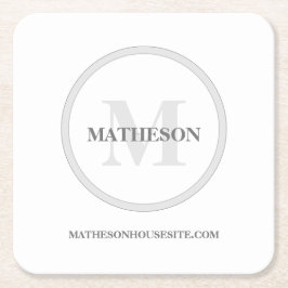 Eenvoudig aangepast Monogram Hotel Bed ontbijt Kartonnen Onderzetters