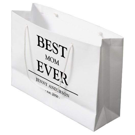 Eenvoudig aangepast ontwerp Beste moeder ooit Moed Groot Cadeauzakje (Voorkant Gekanteld)