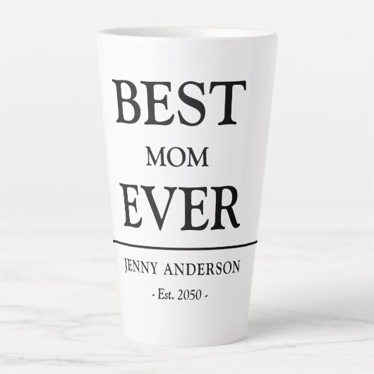 Eenvoudig aangepast ontwerp Beste moeder ooit Moed Latte Mok (Voorkant)