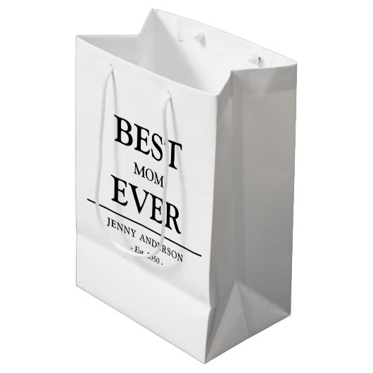 Eenvoudig aangepast ontwerp Beste moeder ooit Moed Medium Cadeauzakje (Voorkant Gekanteld)