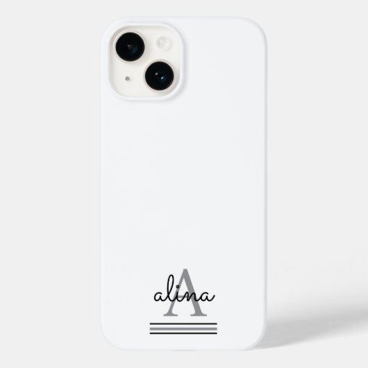 Eenvoudig Aangepast Ontwerp Personaliseer Monogram Case-Mate iPhone Case (Achterkant)