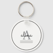 Eenvoudig Aangepast Ontwerp Persoonlijke Monogram Sleutelhanger (Voorkant)