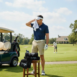 Eenvoudig Aangepast Ontwerp Persoonlijke Naam Mono Golfhanddoek