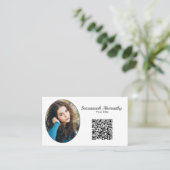 Eenvoudig aangepast ovaal foto QR-code Visitekaart Visitekaartje (Staand voorkant)