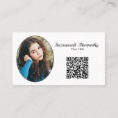 Eenvoudig aangepast ovaal foto QR-code Visitekaart Visitekaartje (Voorkant)