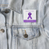 Eenvoudig aangepast Paars lintbewustzijn Vierkante Button 5,1 Cm (In situ)