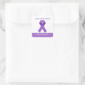 Eenvoudig aangepast Paars lintbewustzijn Vierkante Sticker (Tas)