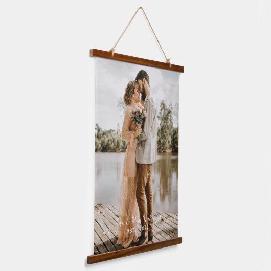 Eenvoudig aangepast script bruiloft foto-toetsenbo hangend wandkleed (Gebogen)