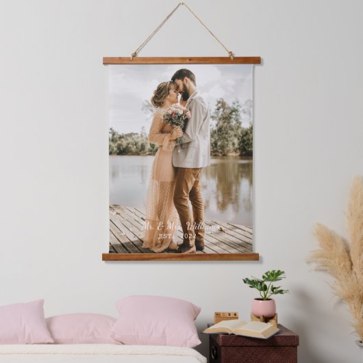 Eenvoudig aangepast script bruiloft foto-toetsenbo hangend wandkleed (Slaapkamer)