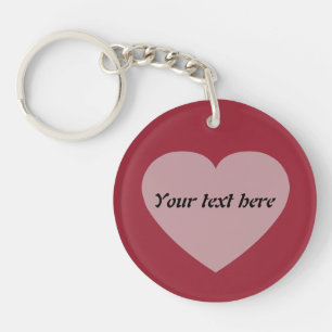 Eenvoudig aangepast tekst hart ontwerp sleutelhanger