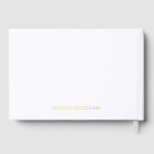 Eenvoudig aangepast typografisch ontwerp op wit gastenboek (Achterkant)