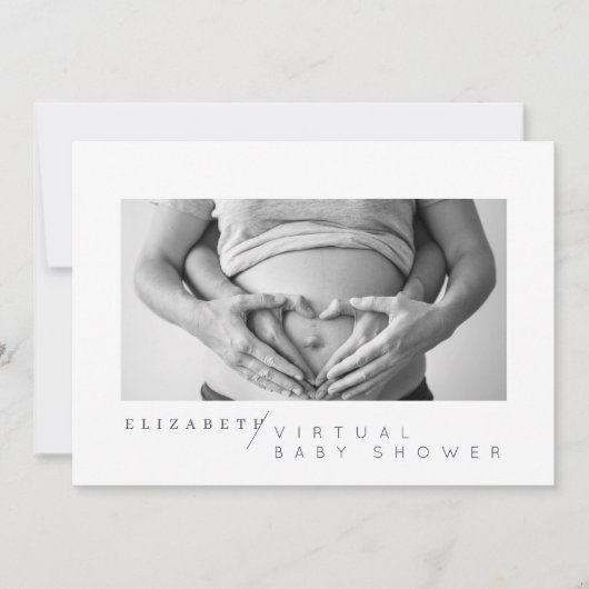 Eenvoudig aangepast virtueel Baby shower voor foto Kaart (Voorkant)