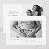 Eenvoudig aangepast virtueel Baby shower voor foto Kaart (Voorkant / Achterkant)