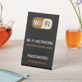 Eenvoudig aangepast WiFi-netwerkwachtwoord zwart Reclamebord Met Voetstuk (Insitu)