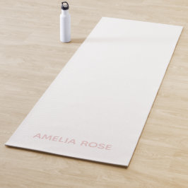Eenvoudig aangepast Zacht Roze op Wit Yogamat