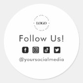 Eenvoudig Aangepast Zakelijk Logo Sociale Media Vo Ronde Sticker (Voorkant)