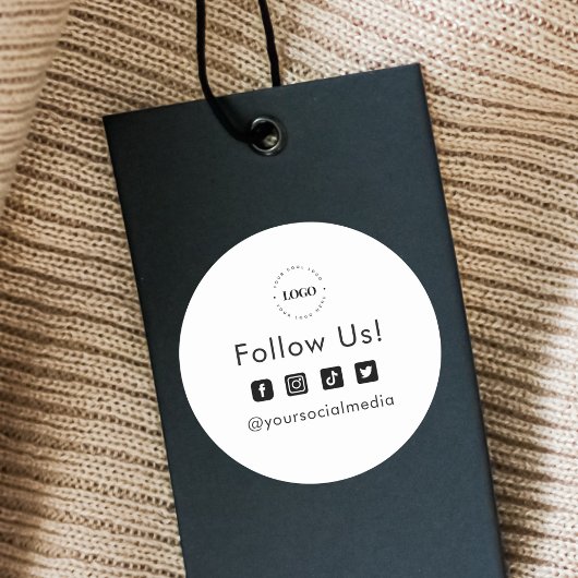 Eenvoudig Aangepast Zakelijk Logo Sociale Media Vo Ronde Sticker