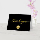 Eenvoudig aangepast zwart Gold logo Business Folie Wenskaart (Orchidee)