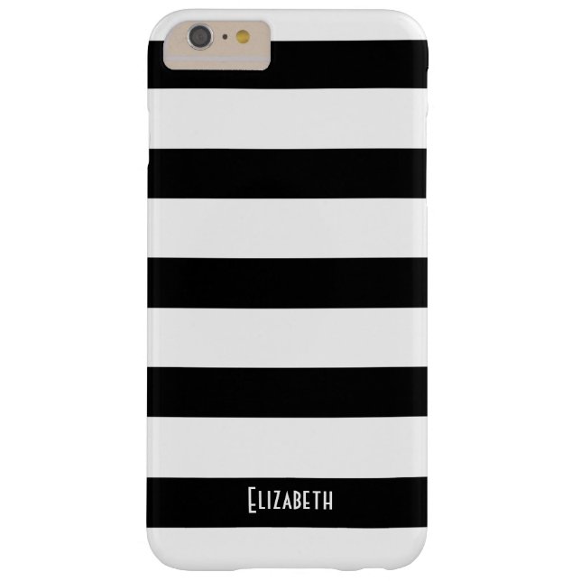 Eenvoudig aangepast zwart-wit strippatroon Case-Mate iPhone hoesje (Achterkant)