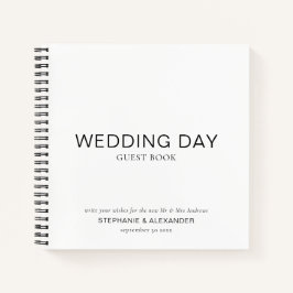 Eenvoudig aangepast zwart witbruidbruidstongboek notitieboek