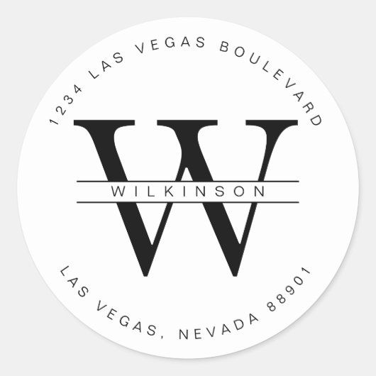 Eenvoudig aangepaste adreslabel voor retourzending ronde sticker (Voorkant)