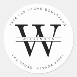 Eenvoudig aangepaste adreslabel voor retourzending ronde sticker