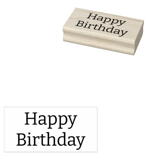 Eenvoudig aangepaste bericht Gelukkige Verjaardag  Rubberstempel (Gestempeld)
