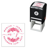 Eenvoudig Aangepaste Bladeren Initiaal Script Rond Zelfinktende Stempel (In situ)