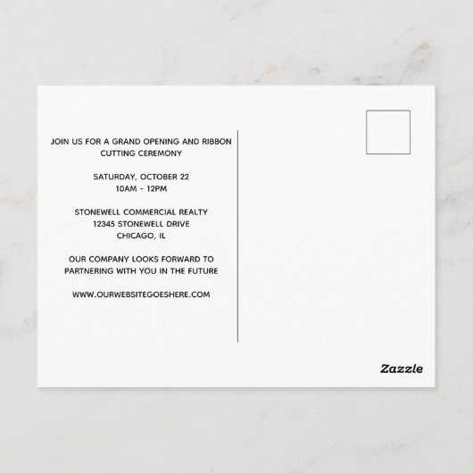 Eenvoudig aangepaste Chic voor zakelijk onroerend  Briefkaart (Achterkant)