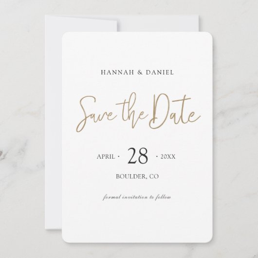 Eenvoudig aangepaste grafische foto save the date (Voorkant)