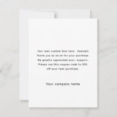 Eenvoudig aangepaste Logo Business - Hartelijk dan Kaart (Achterkant)