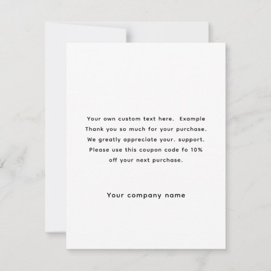 Eenvoudig aangepaste Logo Business - Hartelijk dan Kaart (Achterkant)