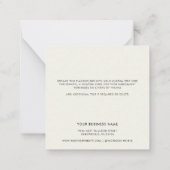 Eenvoudig aangepaste Logo Business - Hartelijk dan Notitiekaartje (Achterkant)