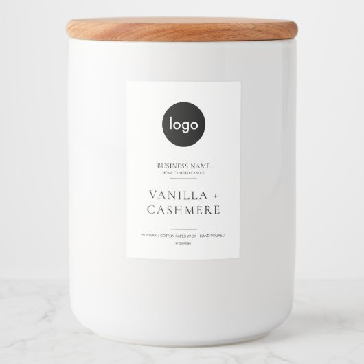 Eenvoudig Aangepaste Logo Modern Minimal Candle La Voedselcontainer Etiket (Voorkant)