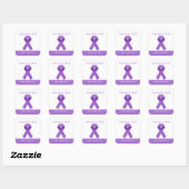 Eenvoudig aangepaste paarse lint bewustzijn  vierkante sticker (Vel)