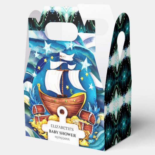 Eenvoudig Aangepaste Pirate Baby shower Bedankdoosjes (Geopend)