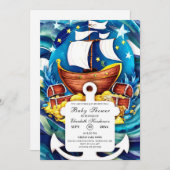 Eenvoudig Aangepaste Pirate Baby shower Kaart (Voorkant / Achterkant)