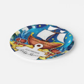 Eenvoudig Aangepaste Pirate Baby shower Papieren Bordje (Gekanteld)