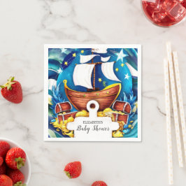 Eenvoudig Aangepaste Pirate Baby shower Servet