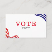 Eenvoudig aangepaste politieke campagne Visitekaar Visitekaartje (Voorkant)