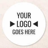 Eenvoudig aangepaste zakelijke Logo Ronde Kartonnen Onderzetter (Voorkant)