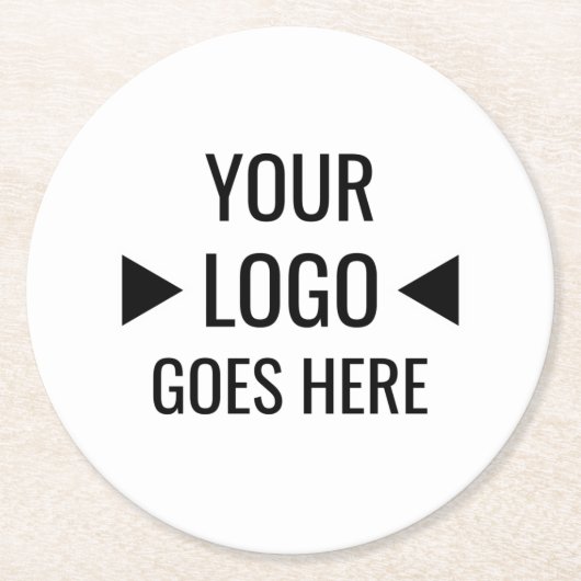 Eenvoudig aangepaste zakelijke Logo Ronde Kartonnen Onderzetter (Voorkant)