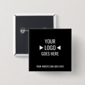 Eenvoudig aangepaste zakelijke Logo Vierkante Button 5,1 Cm (Voorkant /achterkant)