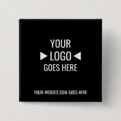 Eenvoudig aangepaste zakelijke Logo Vierkante Button 5,1 Cm (Voorkant)