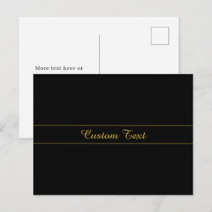 Eenvoudig aanpasbaar goud & zwart tekst ontwerp briefkaart
