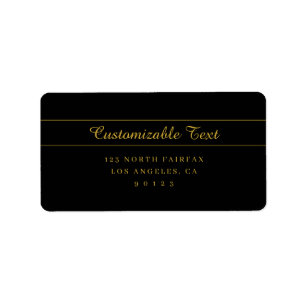 Eenvoudig aanpasbaar goud & zwart tekst ontwerp  etiket